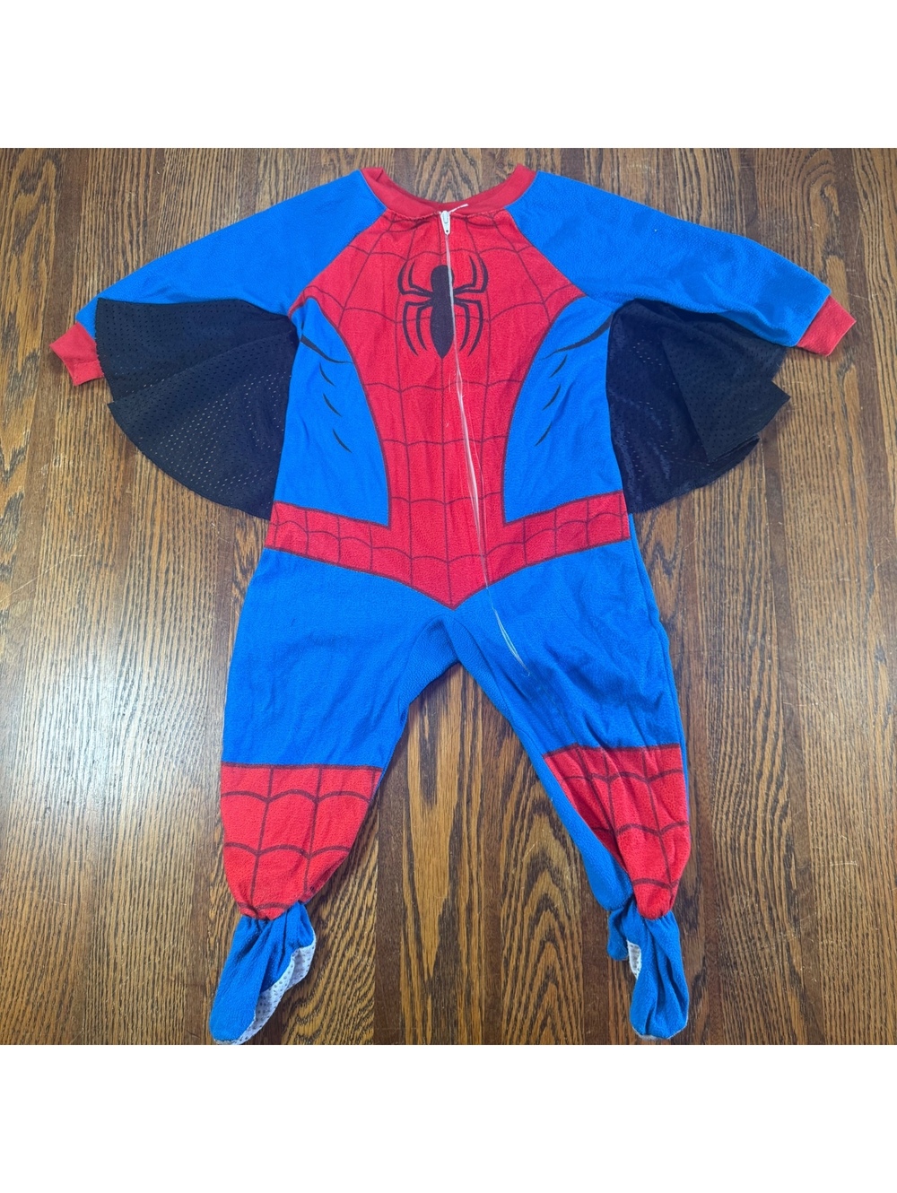 Marvel Spider-Man Footed Pajamas 2T One Piece Winged Blanket Sleeper Kid